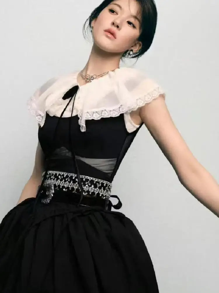 Black Drawstring Tank Maxi Dress