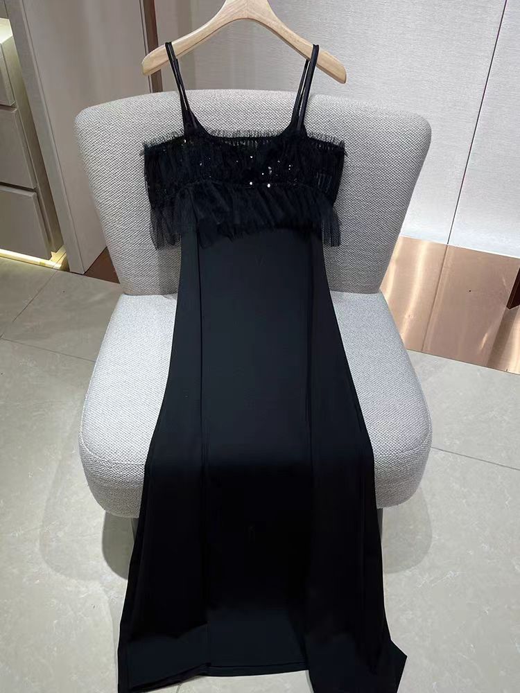 Black suspender dress