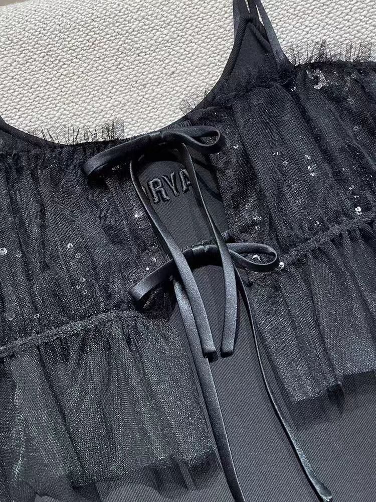 Black suspender dress