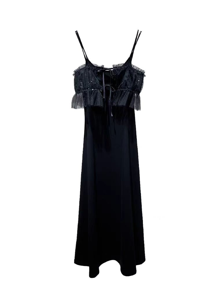 Black suspender dress