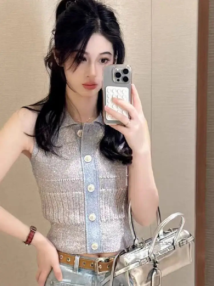 Blue striped hort top