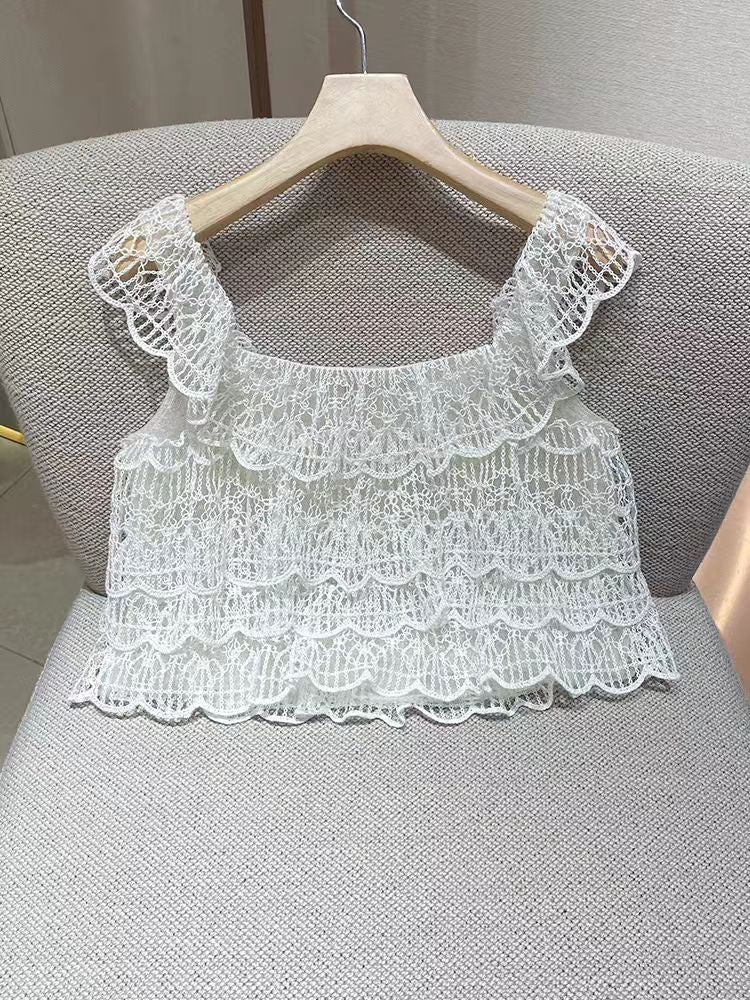 Handmade lace vest