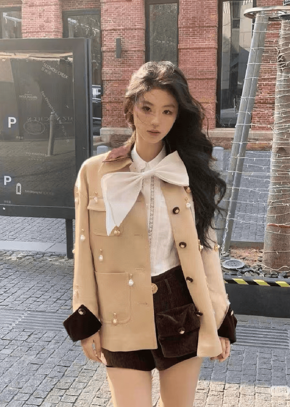 Khaki mid-length coat