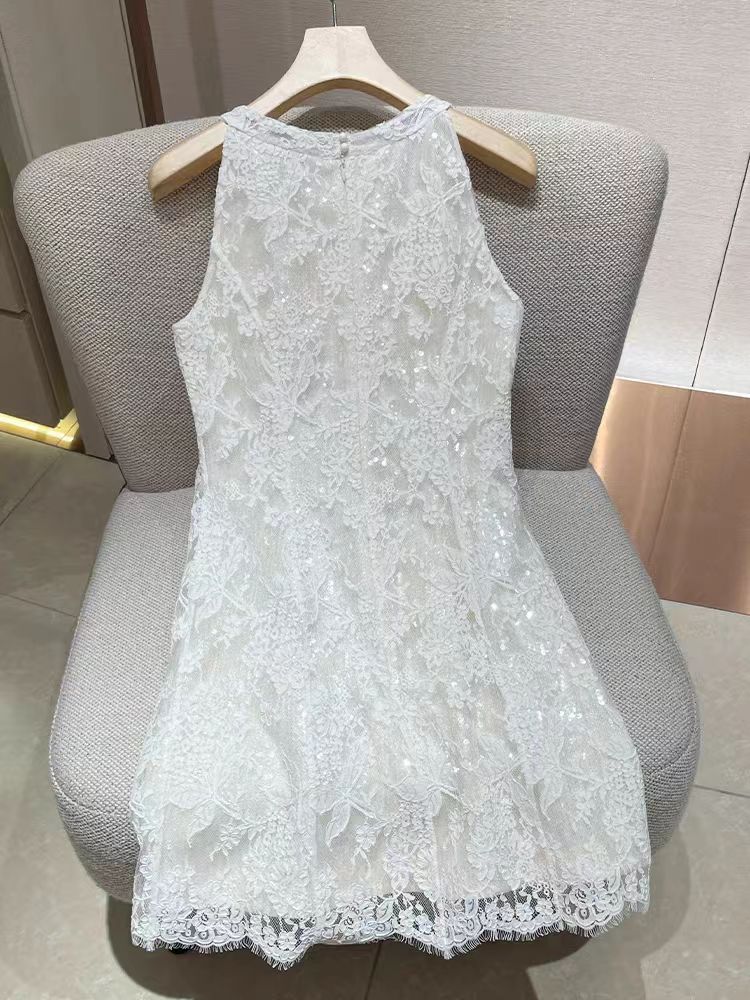 White Lace Sling Dress