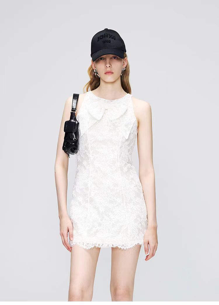 White Lace Sling Dress