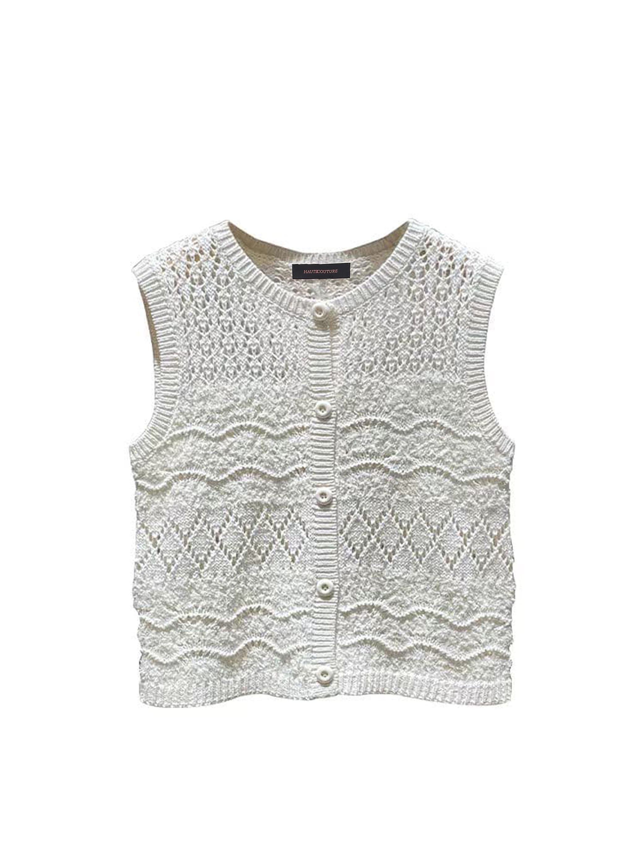 White hollow hook Top vacation outfits