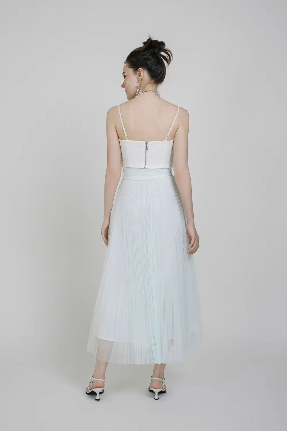 White summer  Maxi dress with Feathers