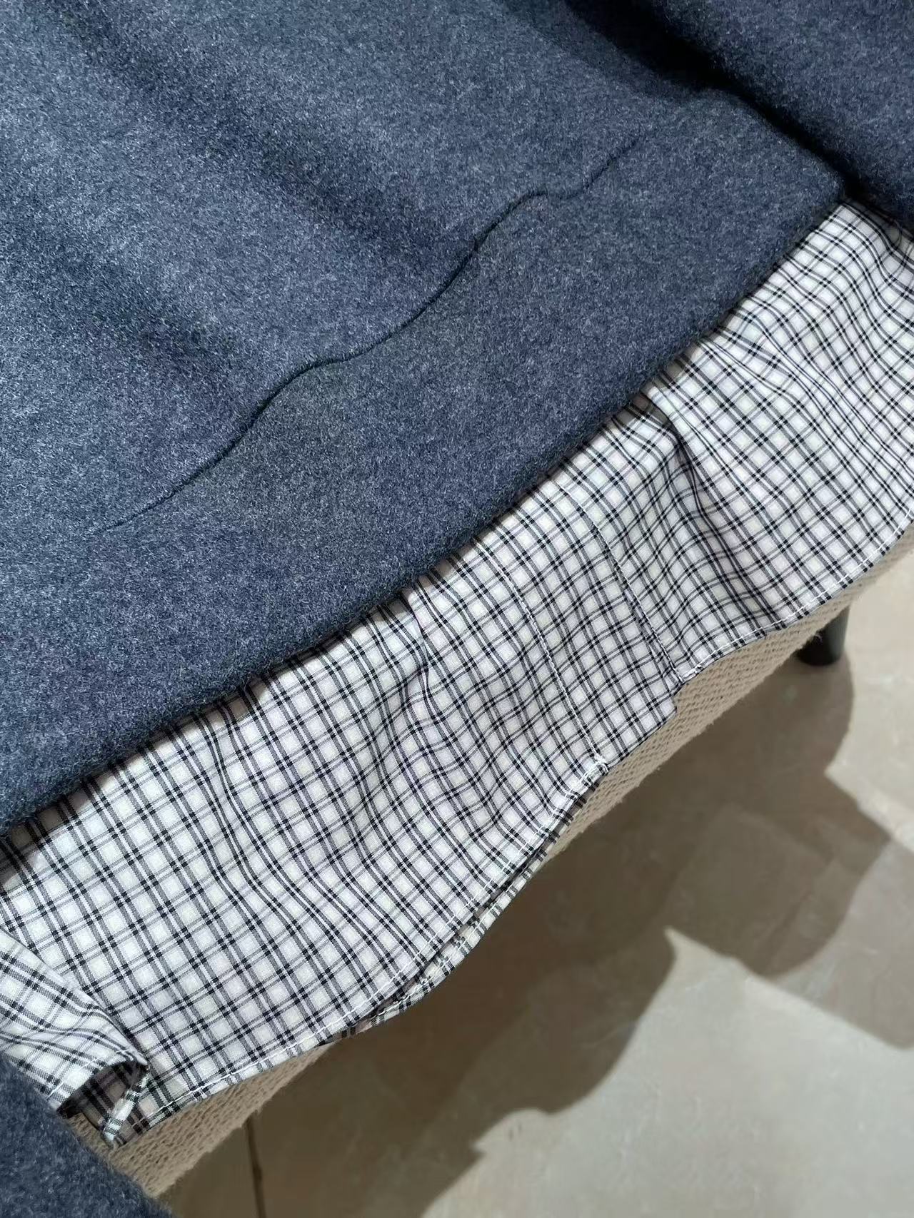 Hautecouture Wool Blend Half-Zip Hoodie