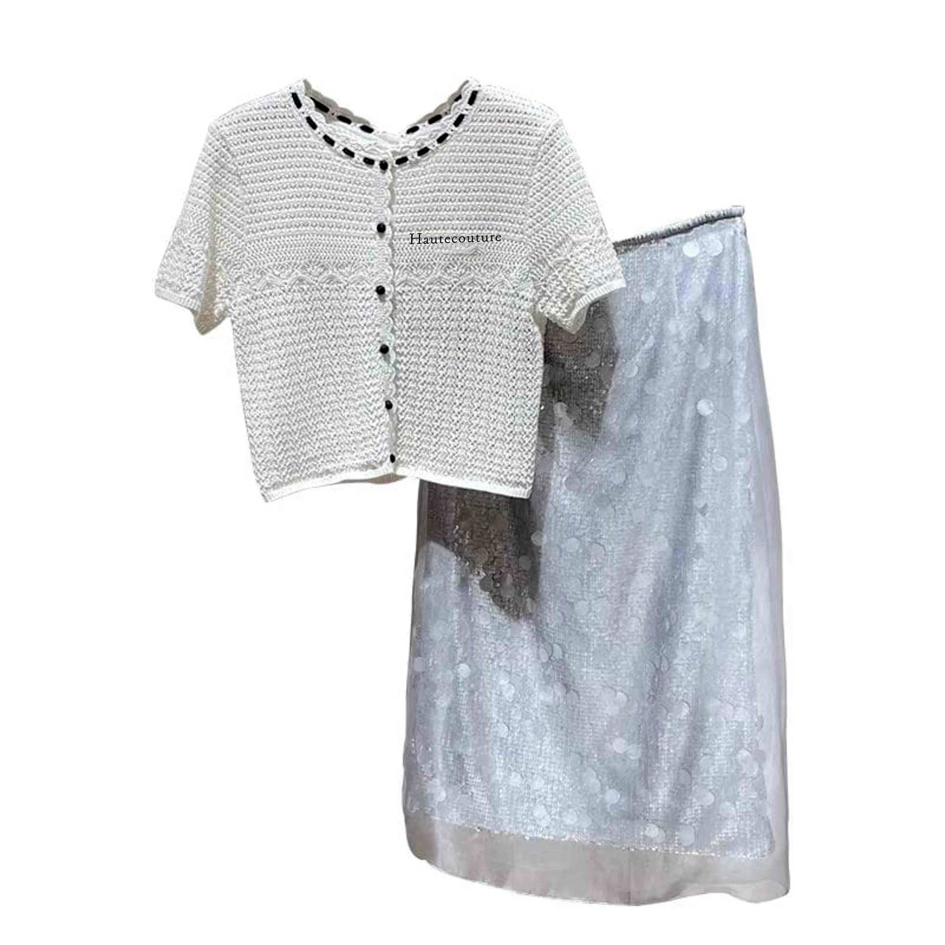 Crew neck short sleeve sweater