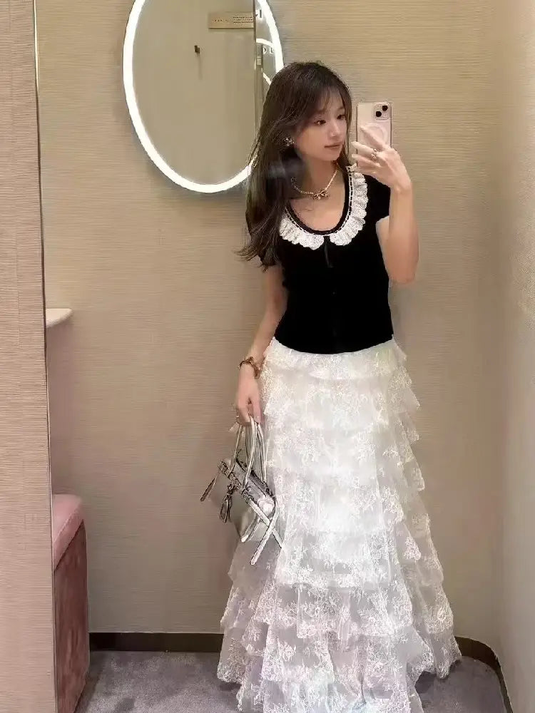 White long cake skirt