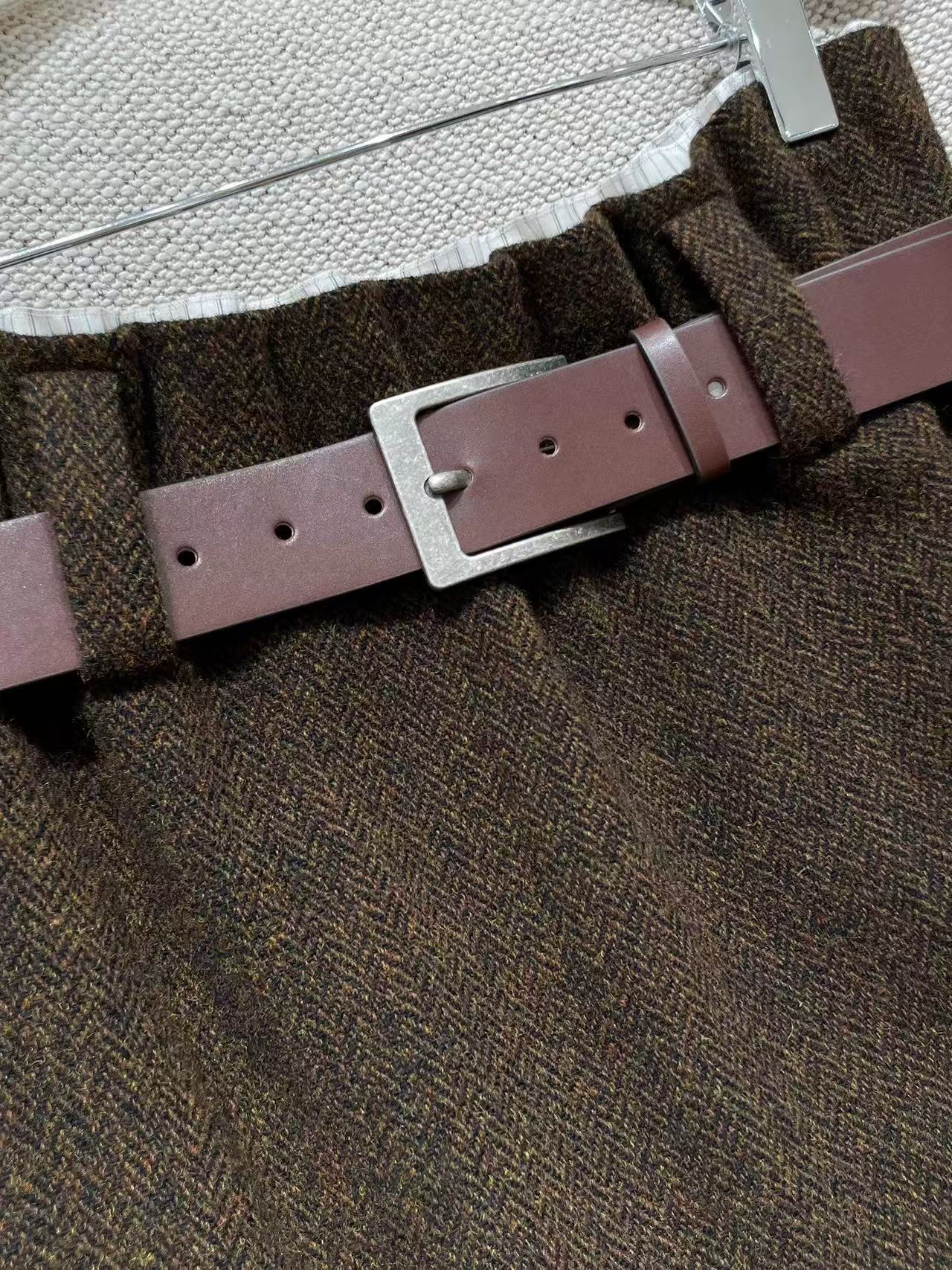 Hautecouture High-Waist Cotton Wool Midi Skirt