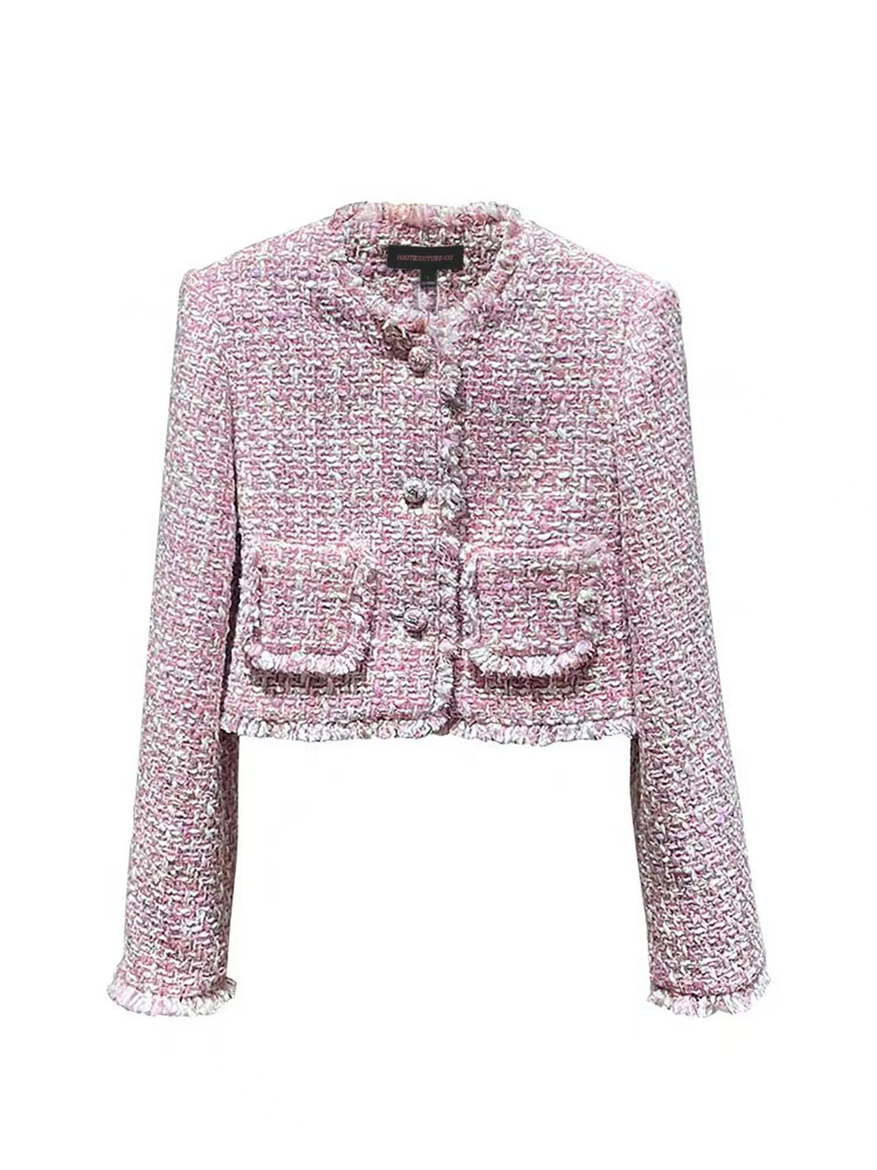 Pink Tweed Jacket Women