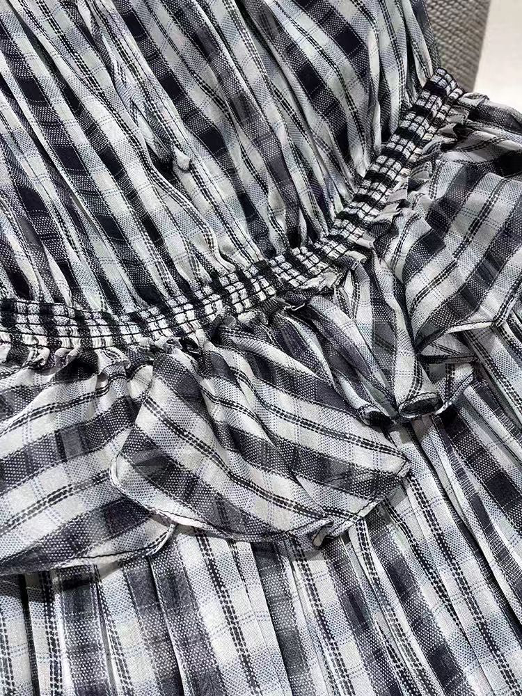 Black And White Plaid Dress