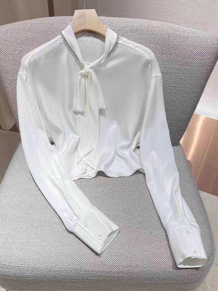 Long-Sleeve Women's Butterfly White Shirt