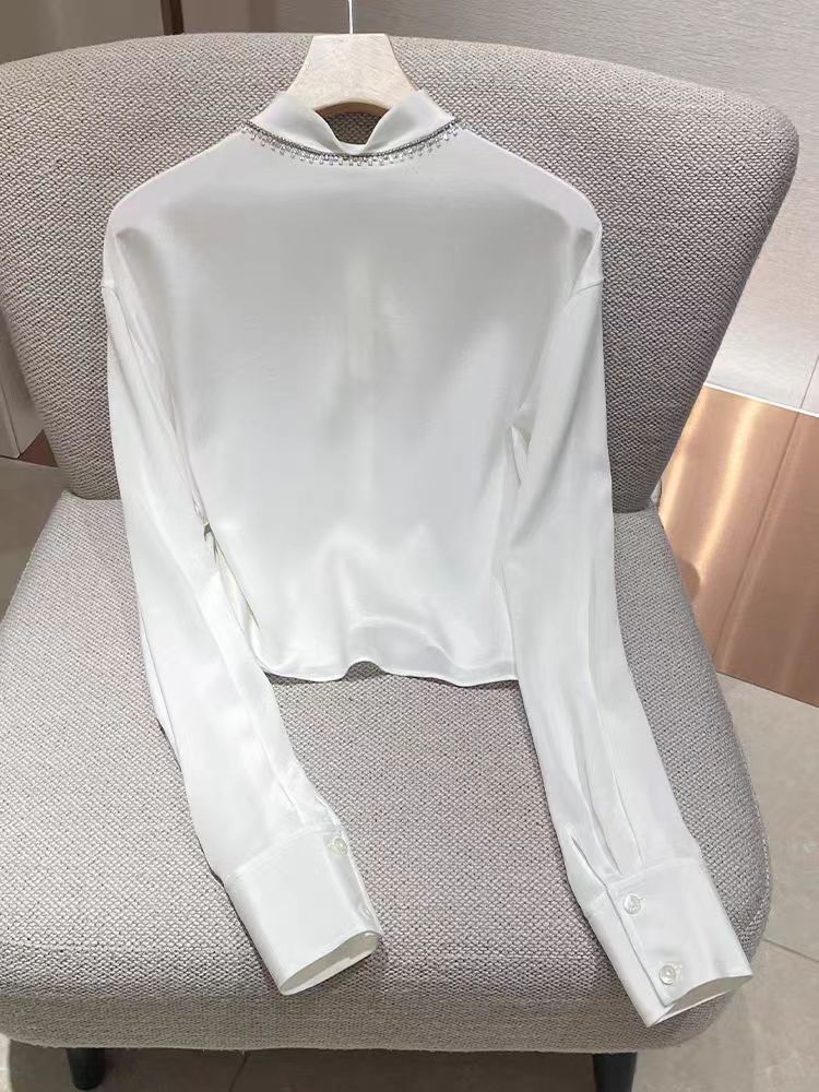 Long-Sleeve Women's Butterfly White Shirt