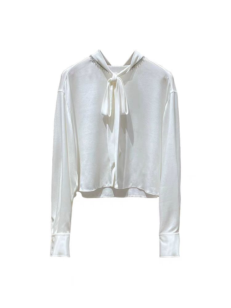 Long-Sleeve Women's Butterfly White Shirt