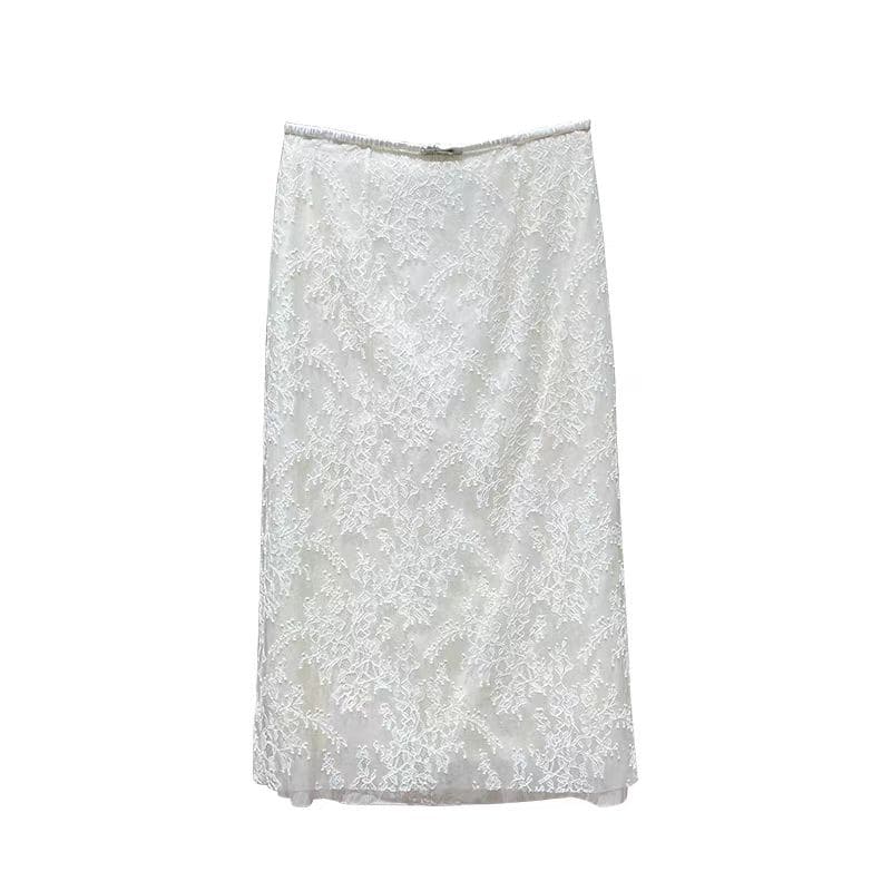 Hautecouture White lace skirt