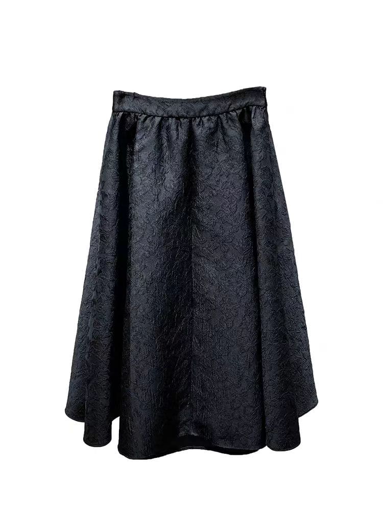 Exquisite jacquard womens maxi skirts black