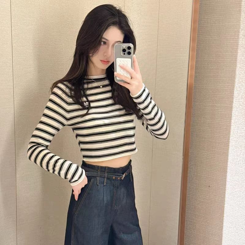 Cropped Striped Sweater